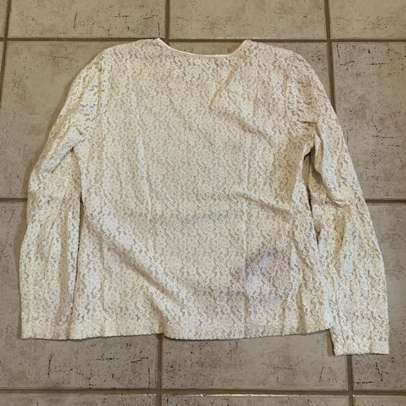 ANN TAYLOR Lace Long Sleeve Top - Size Large - Picture 5 of 6